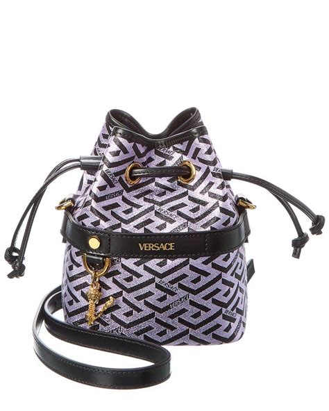 versace la greca bucket bag|Versace La Greca Signature Glitter Print Bucket Bag Handbags .